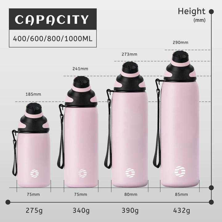 Clearance, 800ml Stainless Steel Insulated Thermo Water Bottle, Vacuum Flask With Magnetic Lid