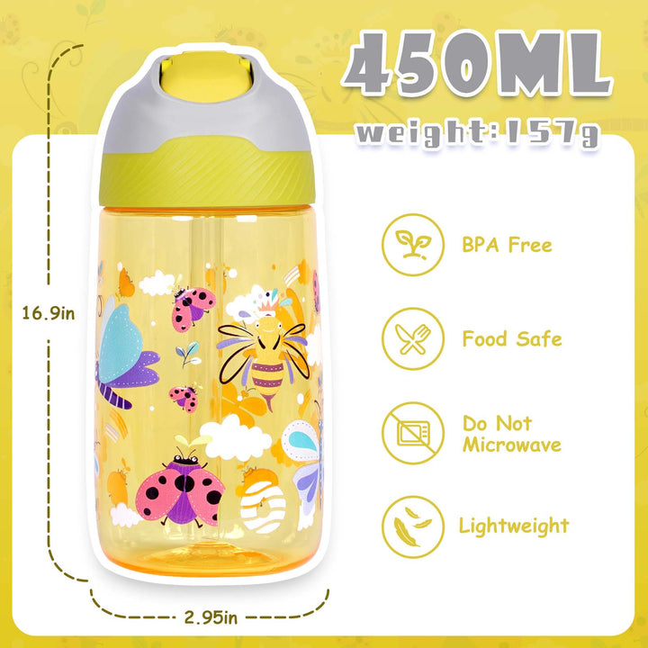 450ml Plastic Tritan Kids Water Bottle With Straw