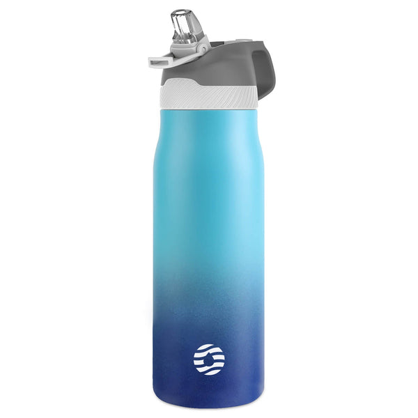 Clearance, 710ml Stainless Steel Insulated Thermo Water Bottle, Vacuum Flask With Straw