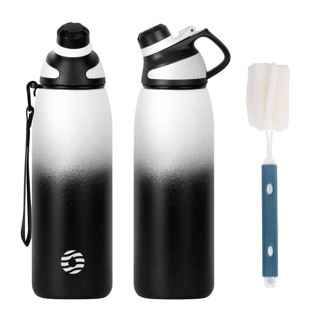 1000ml Stainless Steel Insulated Thermo Water Bottle, Vacuum Flask With Magnetic Lid