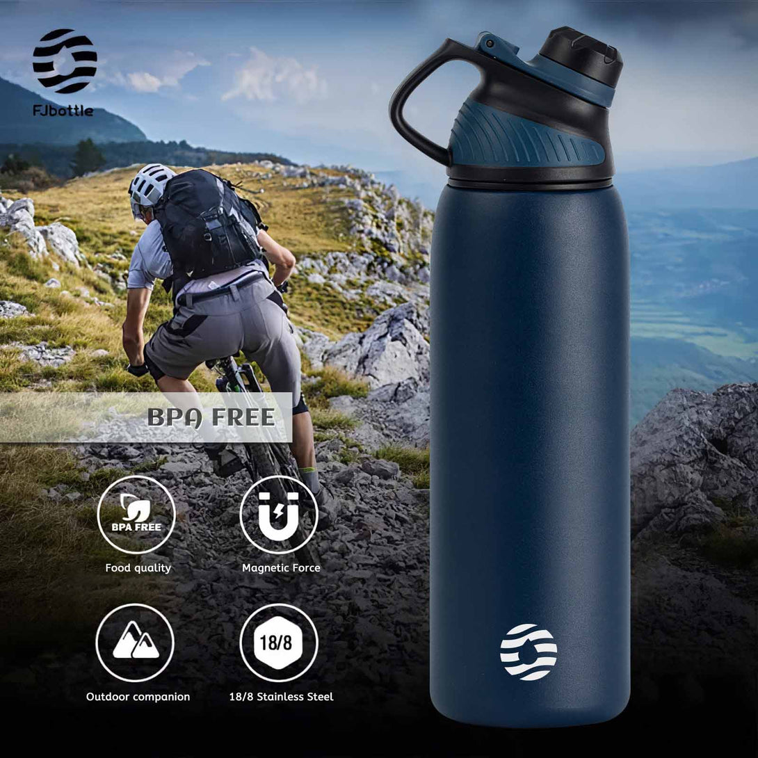 1000ml Stainless Steel Insulated Thermo Water Bottle, Vacuum Flask With Magnetic Lid