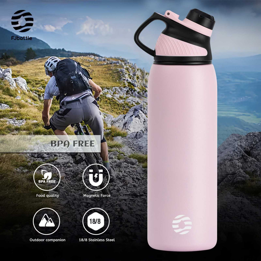 1000ml Stainless Steel Insulated Thermo Water Bottle, Vacuum Flask With Magnetic Lid