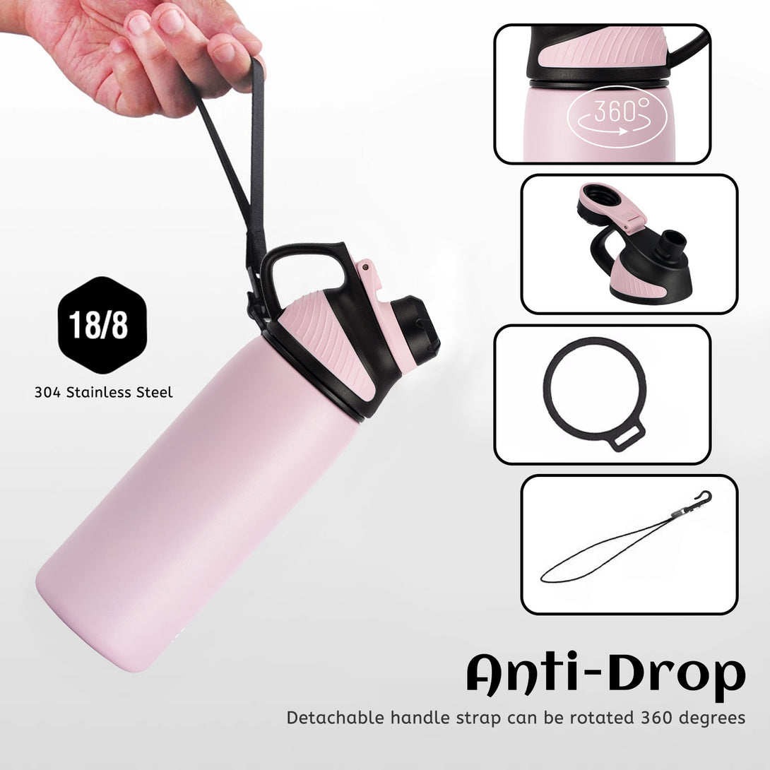 1000ml Stainless Steel Insulated Thermo Water Bottle, Vacuum Flask With Magnetic Lid