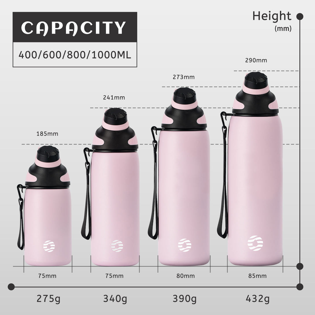 1000ml Stainless Steel Insulated Thermo Water Bottle, Vacuum Flask With Magnetic Lid