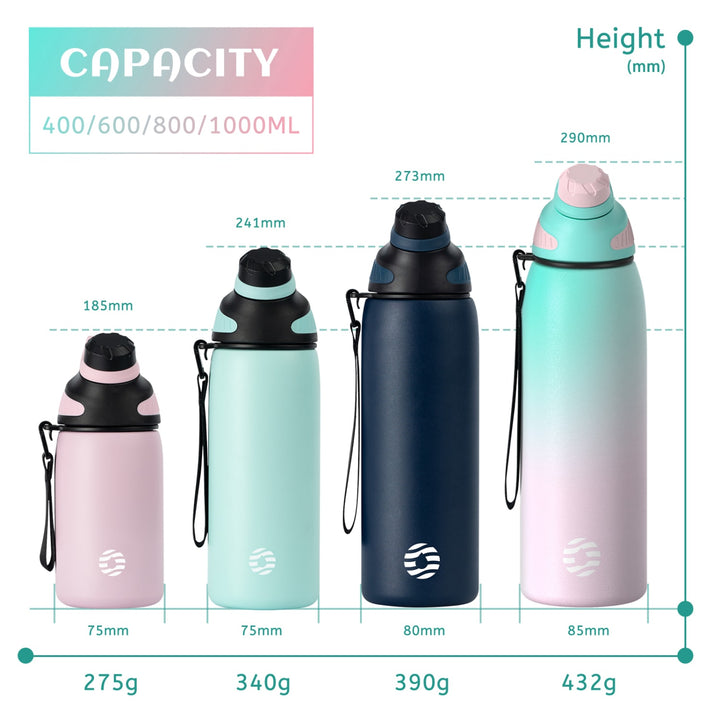 1000ml Stainless Steel Insulated Thermo Water Bottle, Vacuum Flask With Magnetic Lid