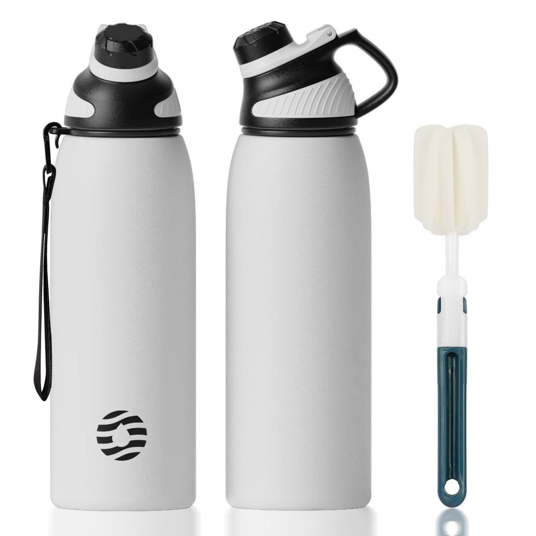 1000ml Stainless Steel Insulated Thermo Water Bottle, Vacuum Flask With Magnetic Lid