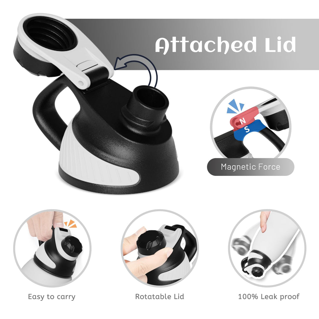 1000ml Stainless Steel Insulated Thermo Water Bottle, Vacuum Flask With Magnetic Lid