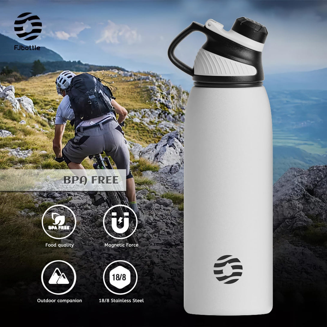 1000ml Stainless Steel Insulated Thermo Water Bottle, Vacuum Flask With Magnetic Lid