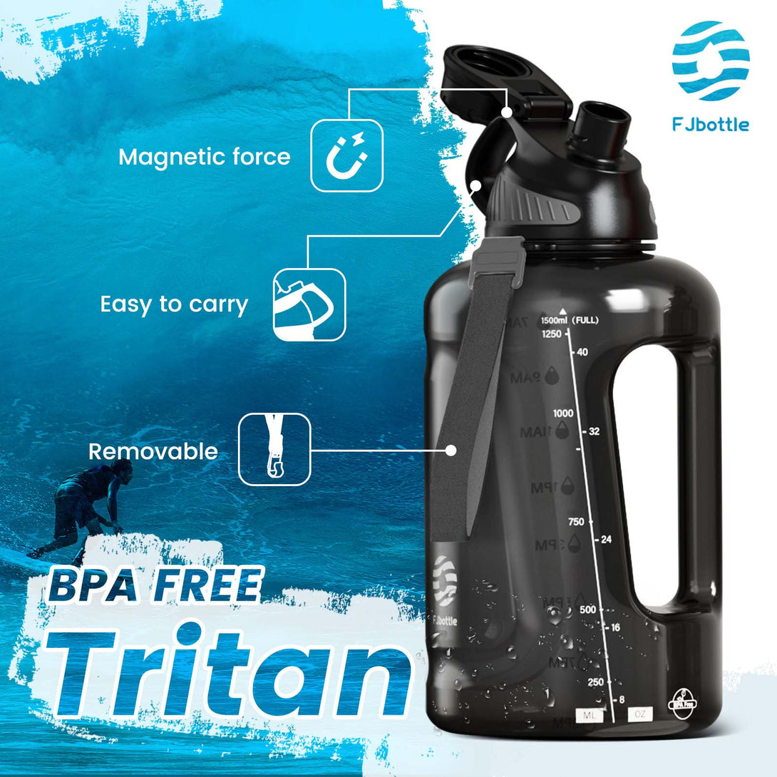 1600ml Tritan Plastic Sports Water Bottle With Magnetic Lid