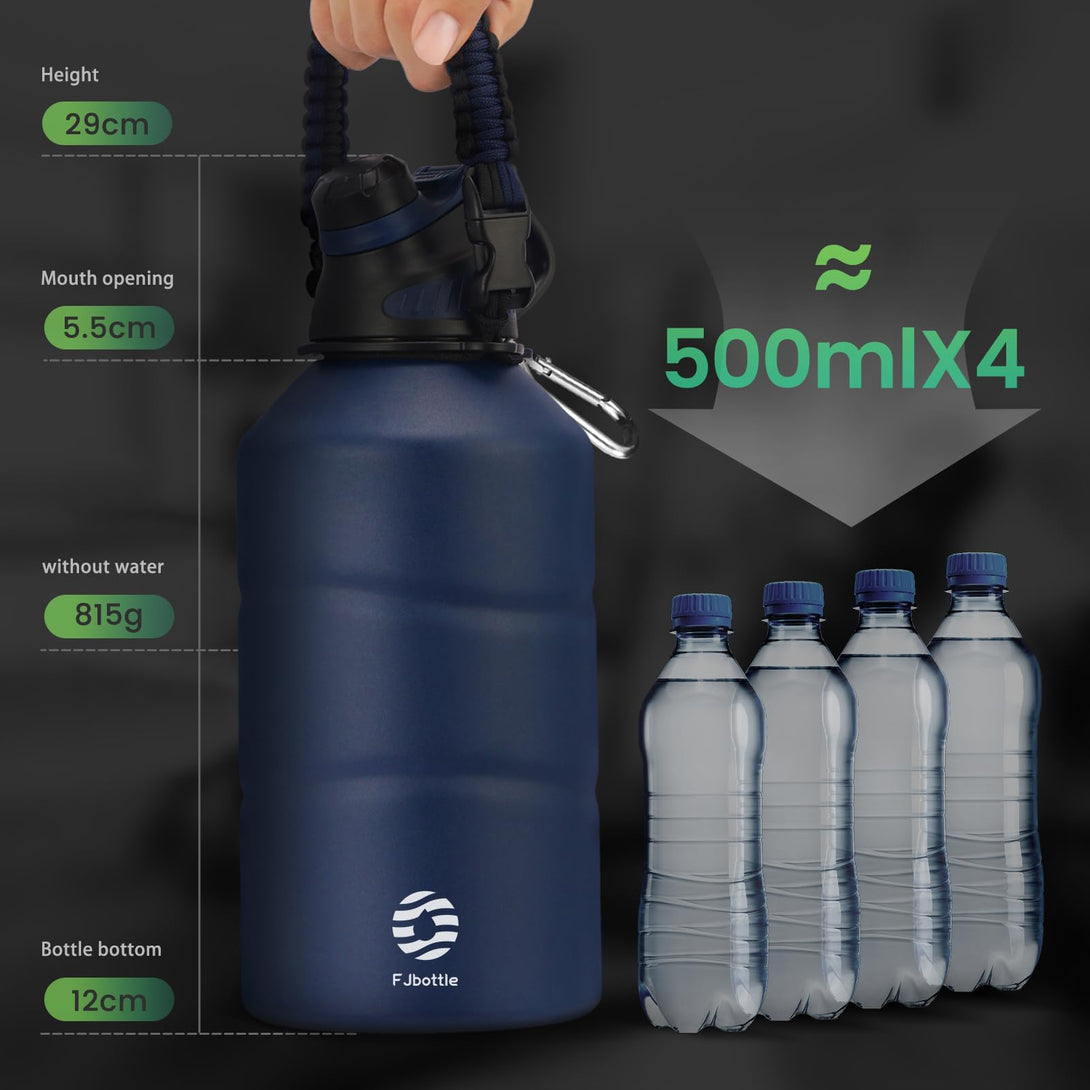 1900ml Stainless Steel Insulated Sports Water Bottle With Magnetic Lid