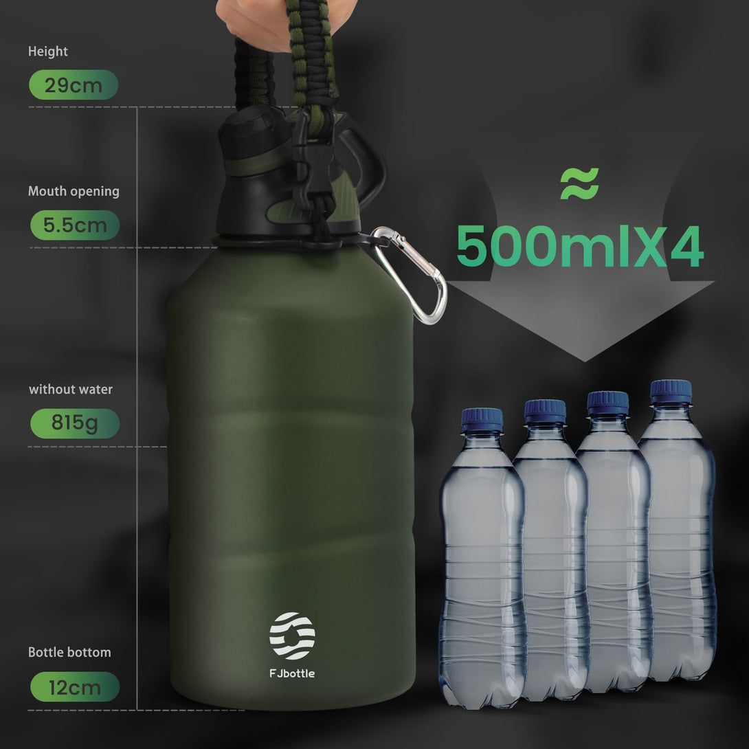 1900ml Stainless Steel Insulated Sports Water Bottle With Magnetic Lid