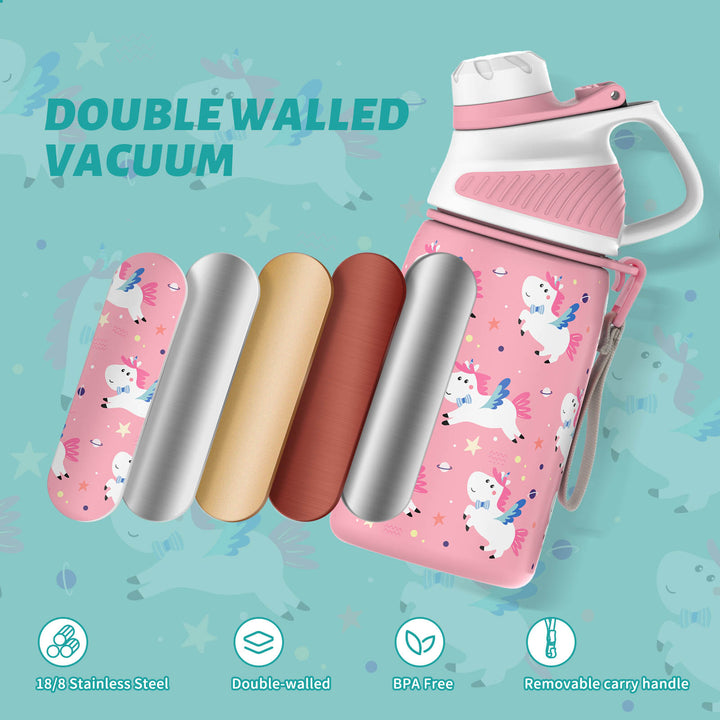400ml Stainless Steel Insulated Kids Water Bottle With Magnetic cover