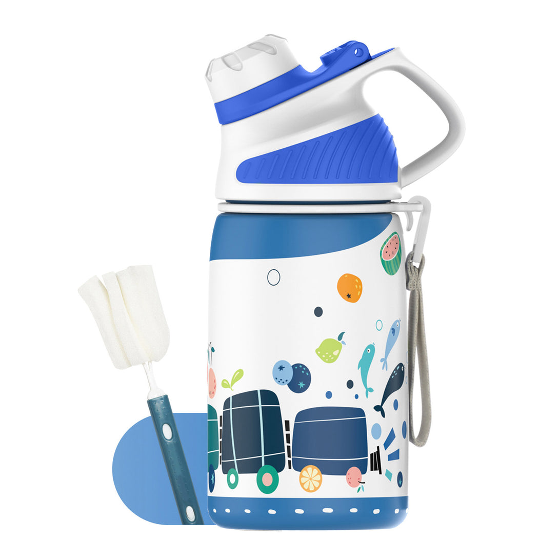 400ml Stainless Steel Insulated Kids Thermo Water Bottle, Vacuum Flask With Magnetic Lid