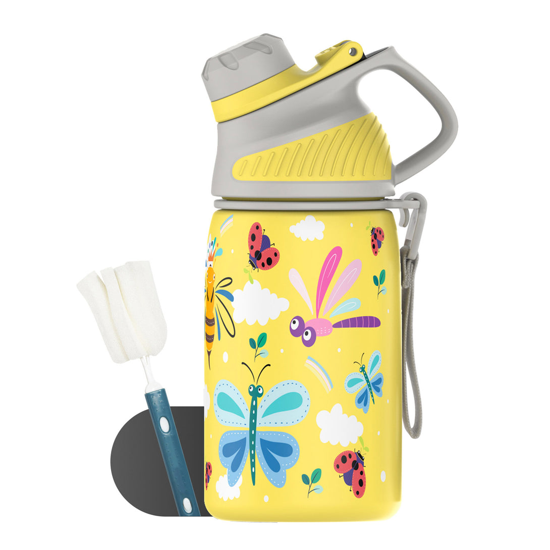 400ml Stainless Steel Insulated Kids Thermo Water Bottle, Vacuum Flask With Magnetic Lid