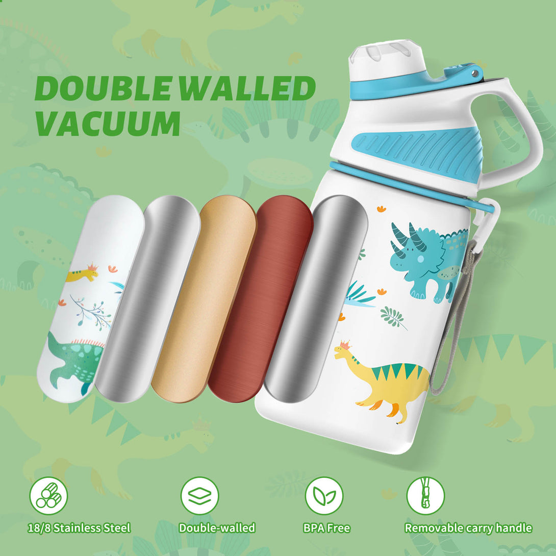 400ml Stainless Steel Insulated Kids Thermo Water Bottle, Vacuum Flask With Magnetic Lid