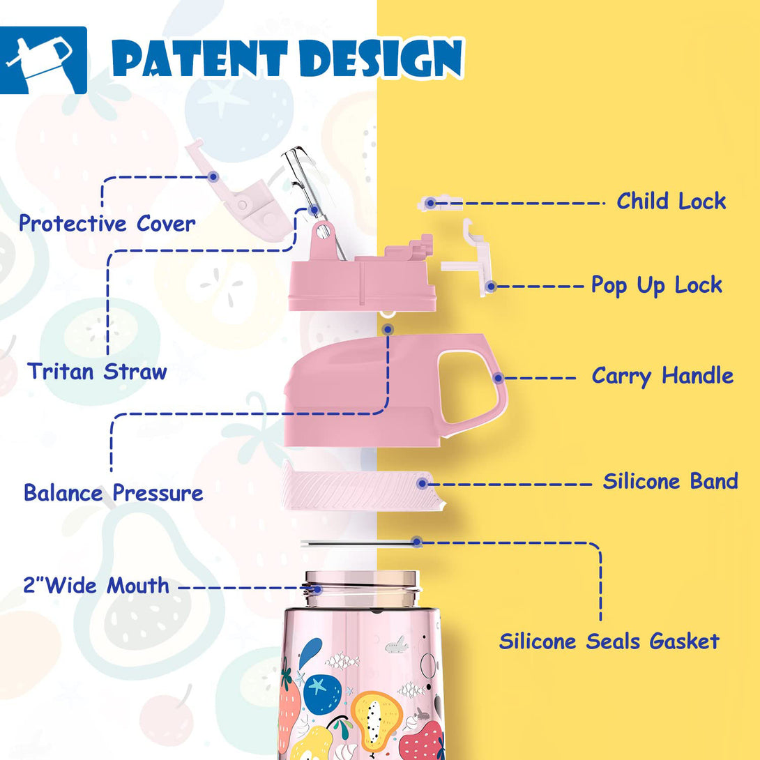 450ml Plastic Tritan Kids Water Bottle With Straw