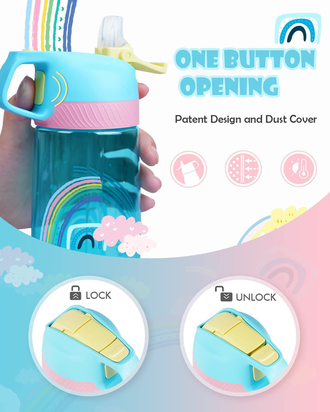 450ml Plastic Tritan Kids Water Bottle With Straw