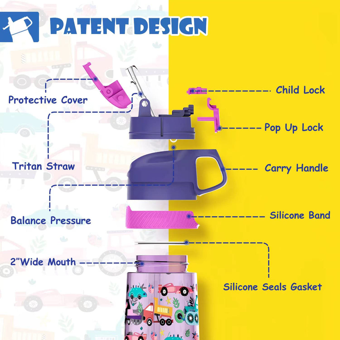 450ml Plastic Tritan Kids Water Bottle With Straw