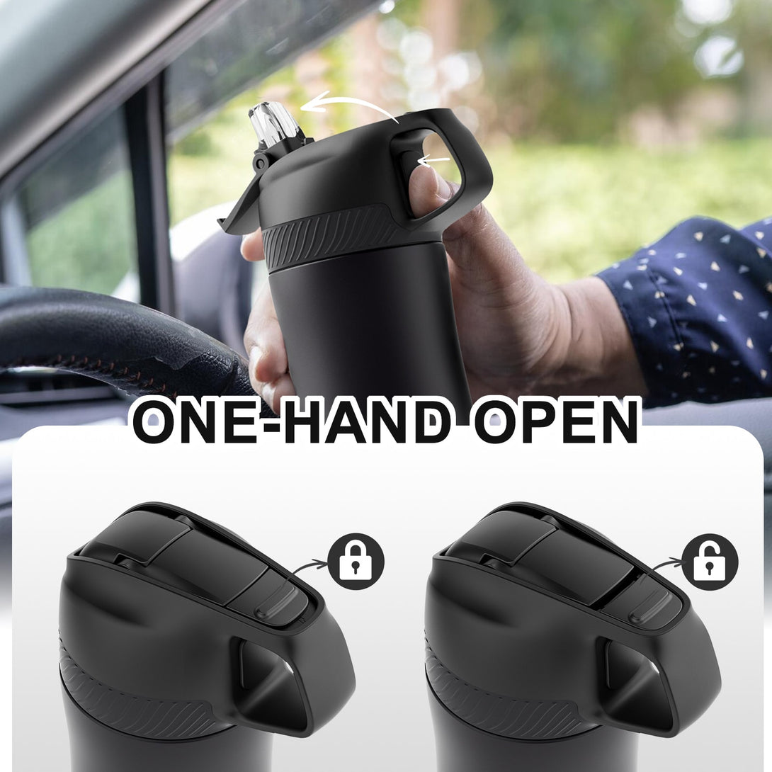 550ml Stainless Steel Insulated Thermo Water Bottle, Vacuum Flask With Straw