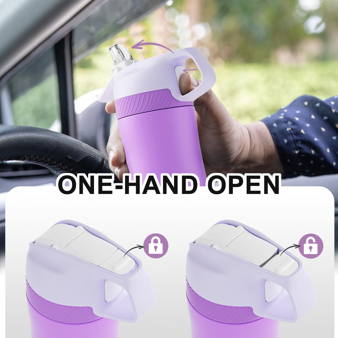 550ml Stainless Steel Insulated Thermo Water Bottle, Vacuum Flask With Straw