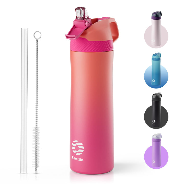 550ml Stainless Steel Insulated Thermo Water Bottle, Vacuum Flask With Straw