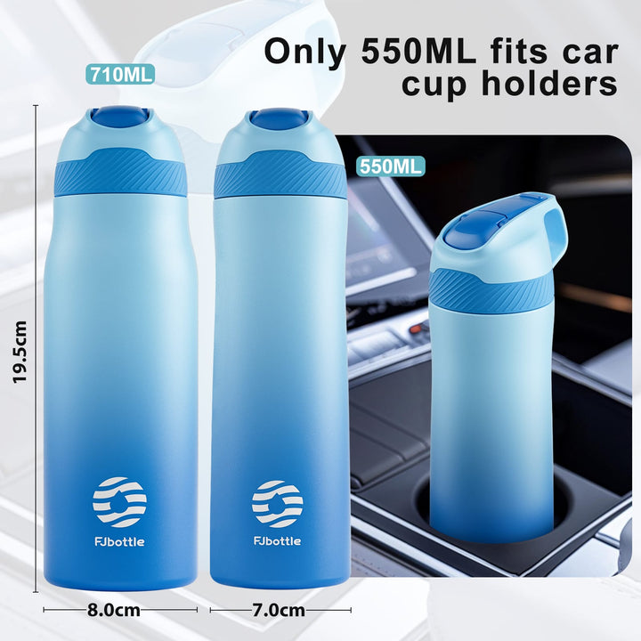 550ml Stainless Steel Insulated Thermo Water Bottle, Vacuum Flask With Straw