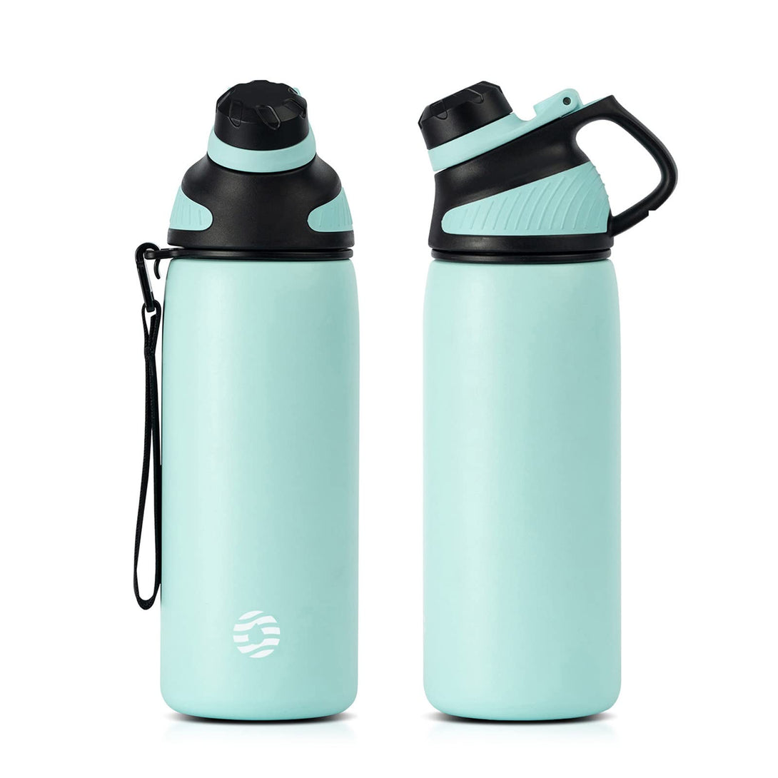 600ml Stainless Steel Insulated Thermo Water Bottle With Magnetic Liid, Sports Vacuum Metal Flask