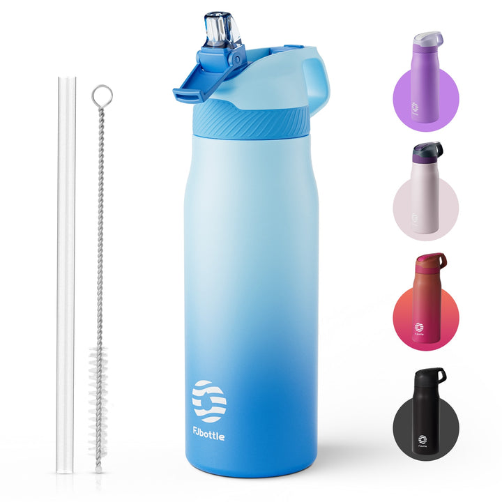 710ml Stainless Steel Insulated Thermo Water Bottle, Vacuum Flask With Straw