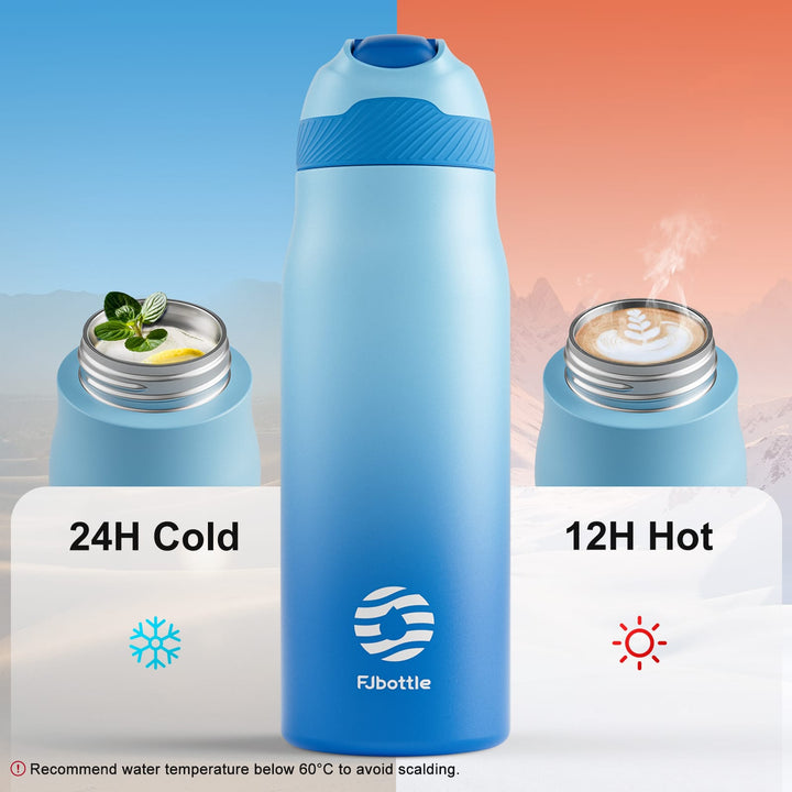 710ml Stainless Steel Insulated Thermo Water Bottle, Vacuum Flask With Straw