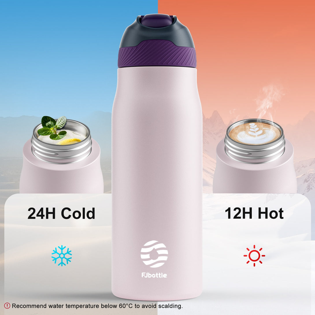 710ml Stainless Steel Insulated Thermo Water Bottle, Vacuum Flask With Straw