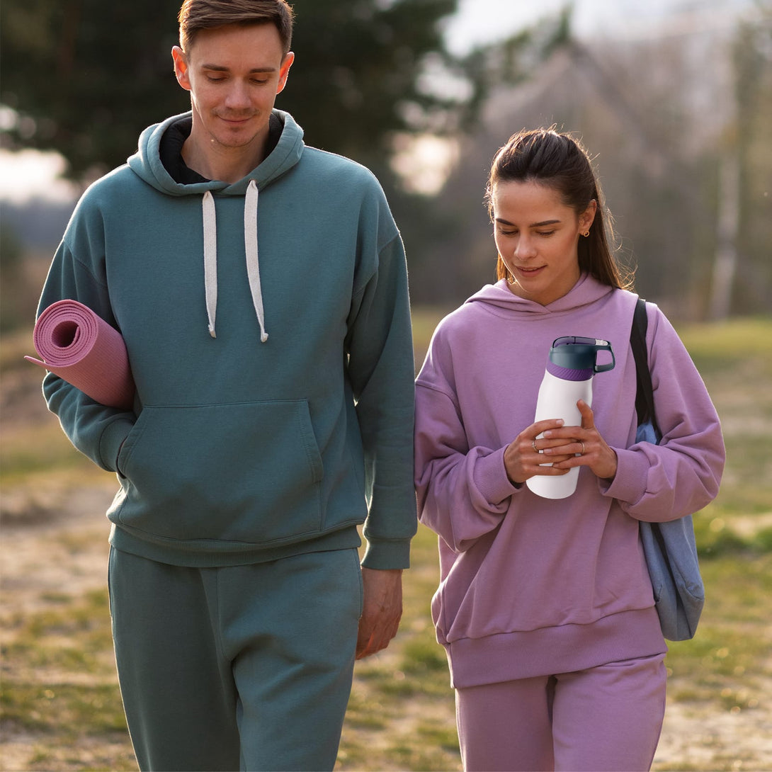 710ml Stainless Steel Insulated Thermo Water Bottle, Vacuum Flask With Straw