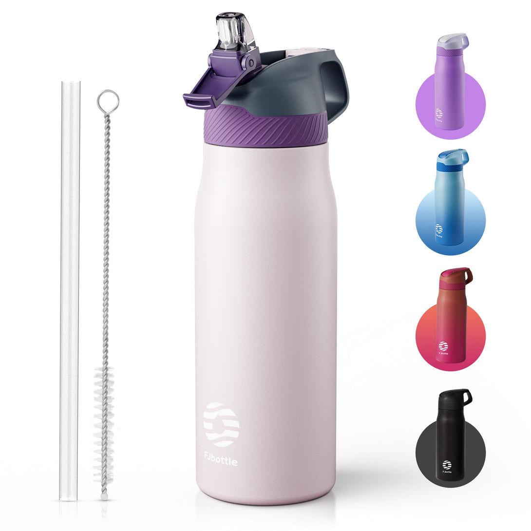 710ml Stainless Steel Insulated Thermo Water Bottle, Vacuum Flask With Straw