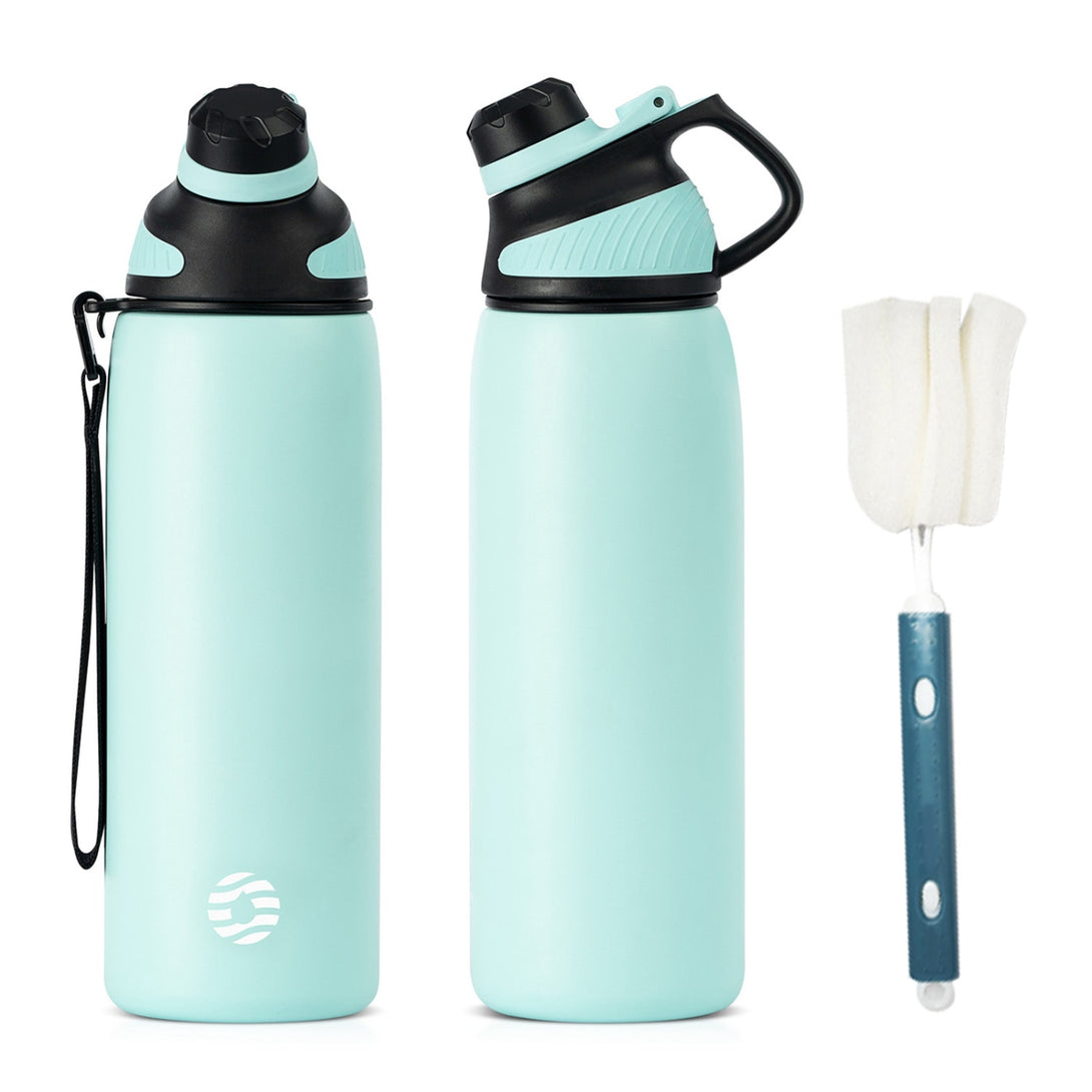 800ml Stainless Steel Insulated Thermo Water Bottle, Sports Vacuum Flask With Magnetic Lid