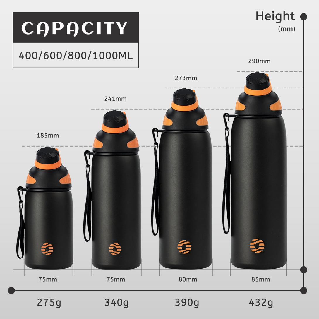1000ml Stainless Steel Insulated Thermo Water Bottle, Vacuum Flask With Magnetic Lid