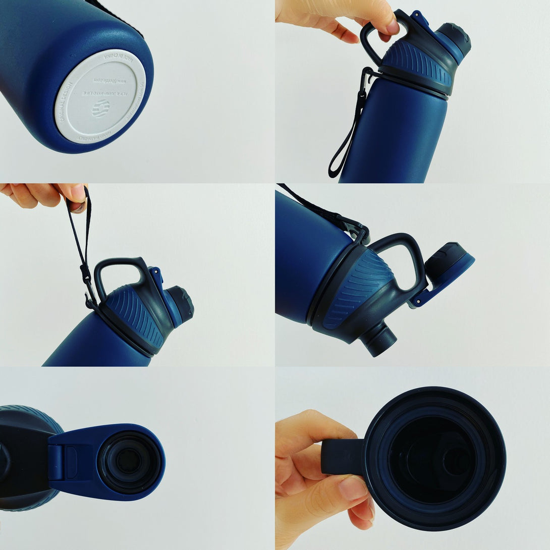 1000ml Stainless Steel Insulated Thermo Water Bottle, Vacuum Flask With Magnetic Lid