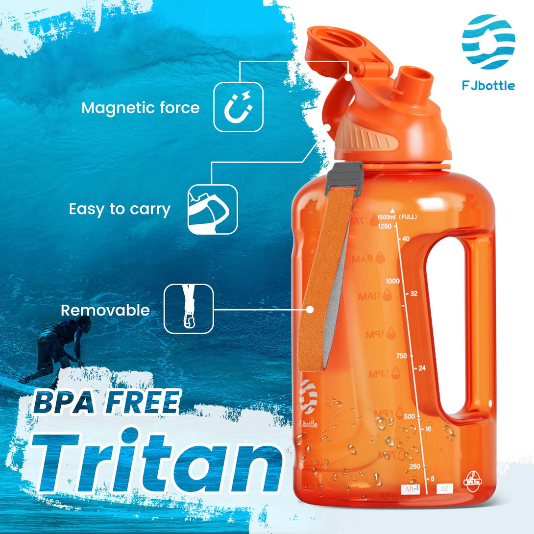 1600ml Tritan Plastic Sports Water Bottle With Magnetic Lid