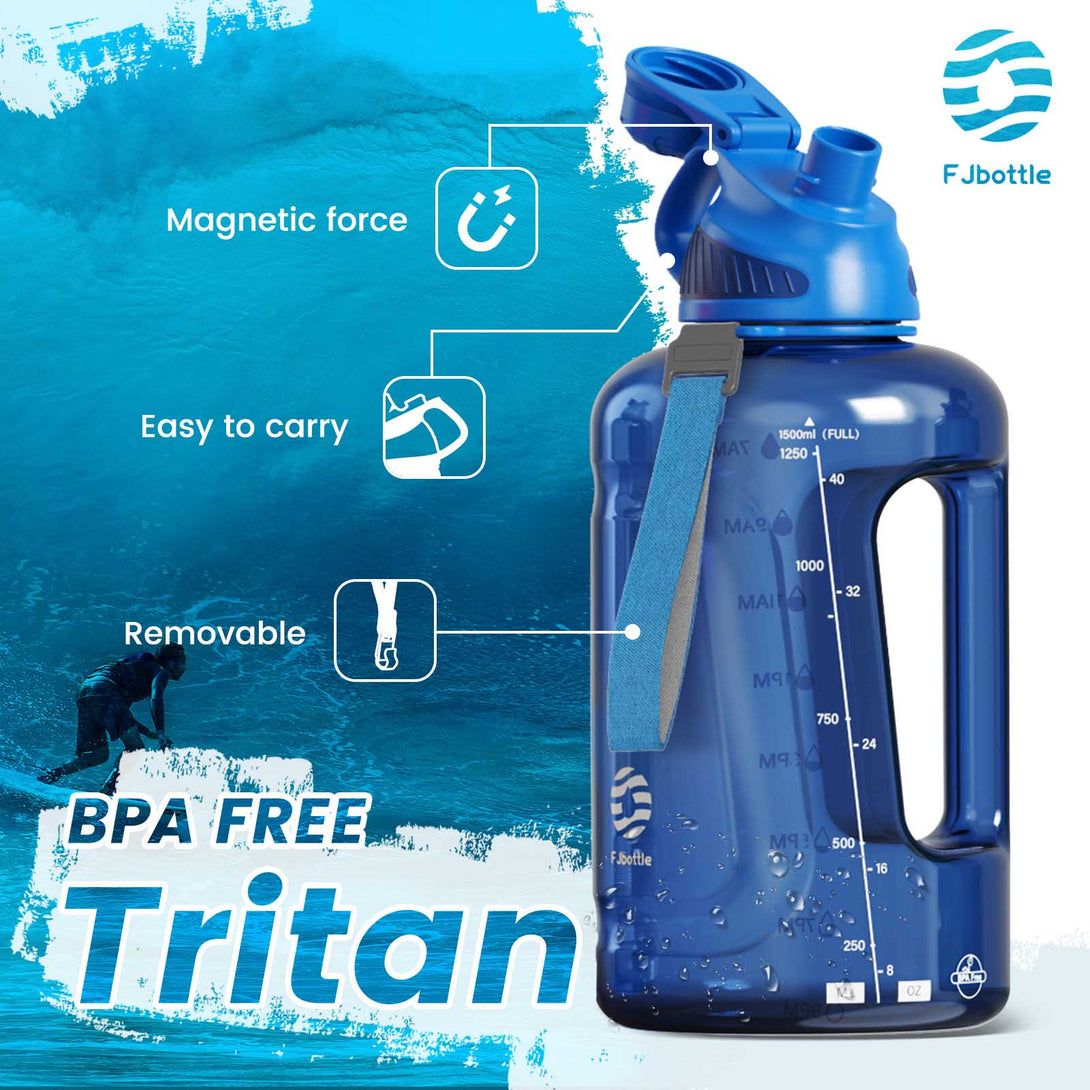 1600ml Tritan Plastic Sports Water Bottle With Magnetic Lid