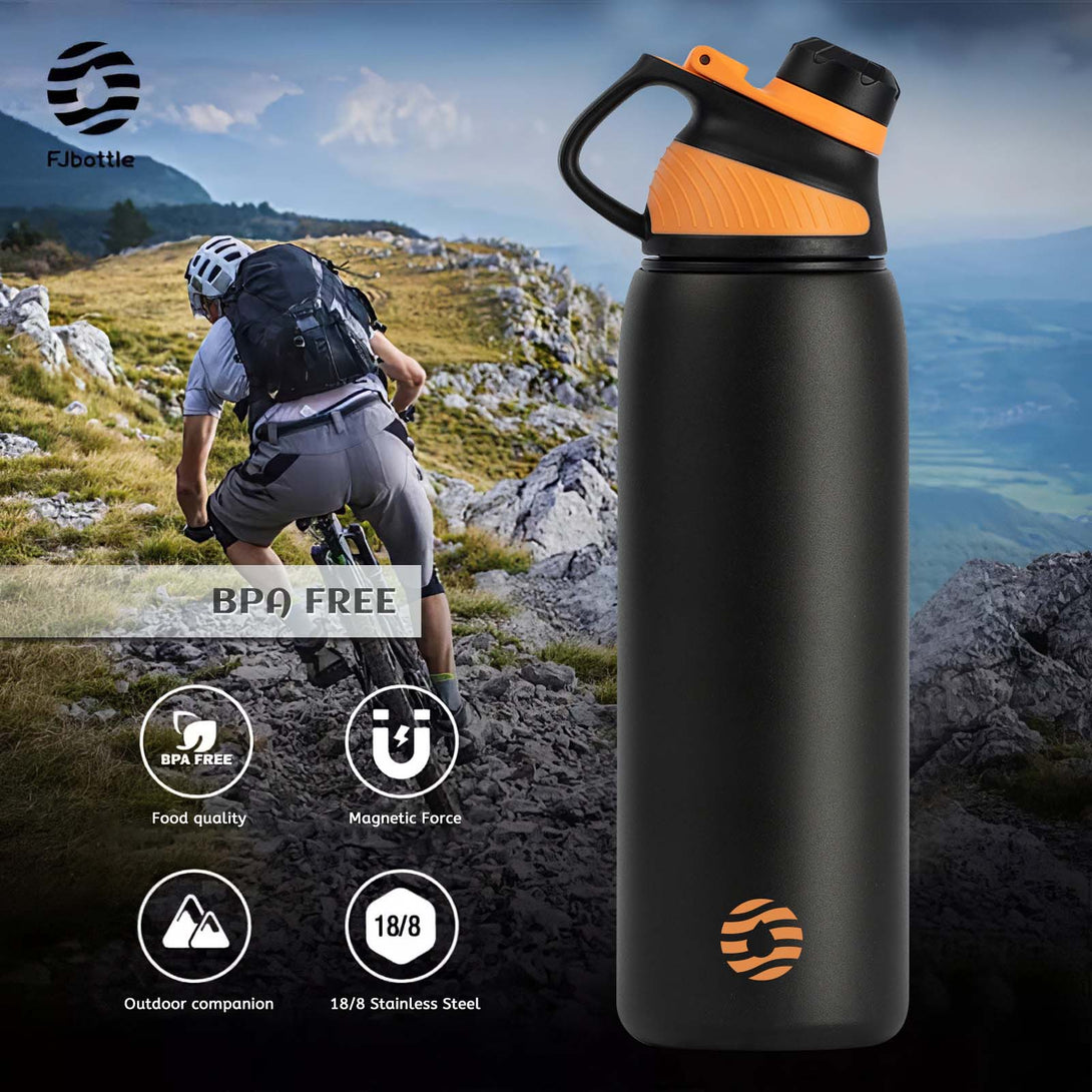 1000ml Stainless Steel Insulated Thermo Water Bottle, Vacuum Flask With Magnetic Lid