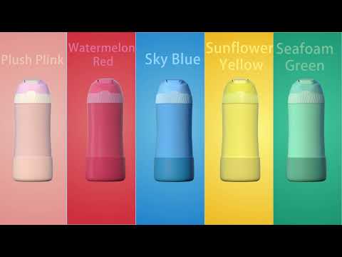400ml Stainless Steel Insulated Kids Thermo Water Bottle, Vacuum Flask With Straw
