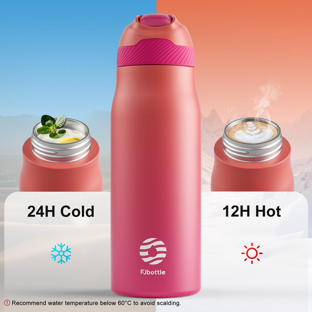 710ml Stainless Steel Insulated Thermo Water Bottle, Vacuum Flask With Straw