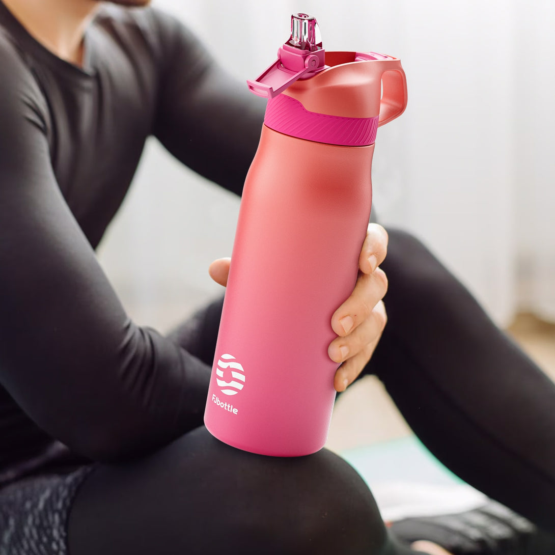 710ml Stainless Steel Insulated Thermo Water Bottle, Vacuum Flask With Straw