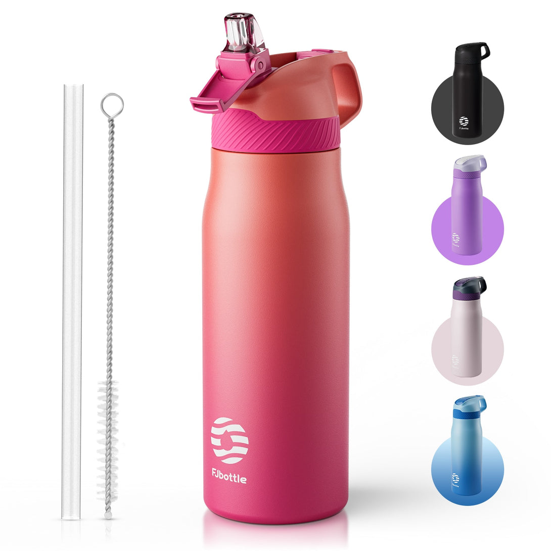 710ml Stainless Steel Insulated Thermo Water Bottle, Vacuum Flask With Straw