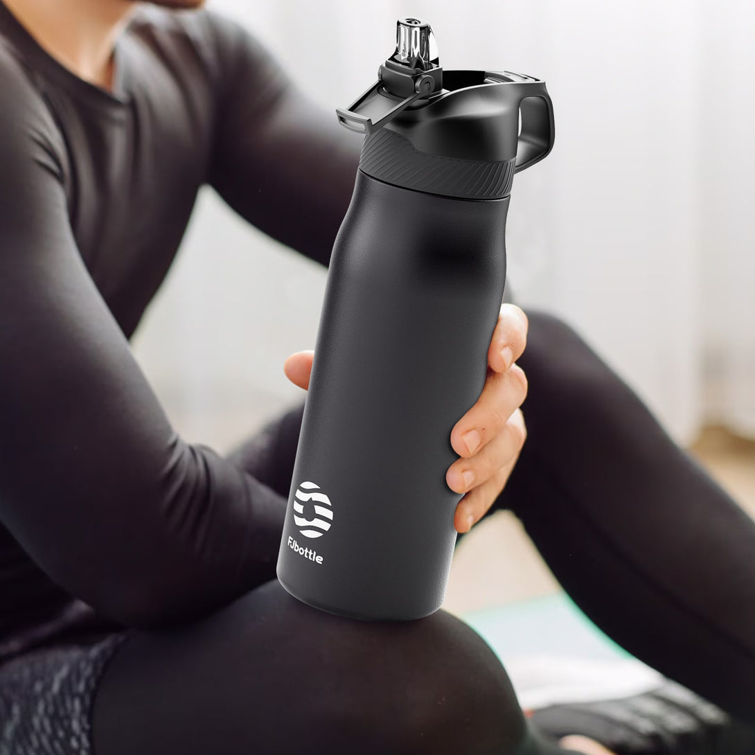 710ml Stainless Steel Insulated Thermo Water Bottle, Vacuum Flask With Straw