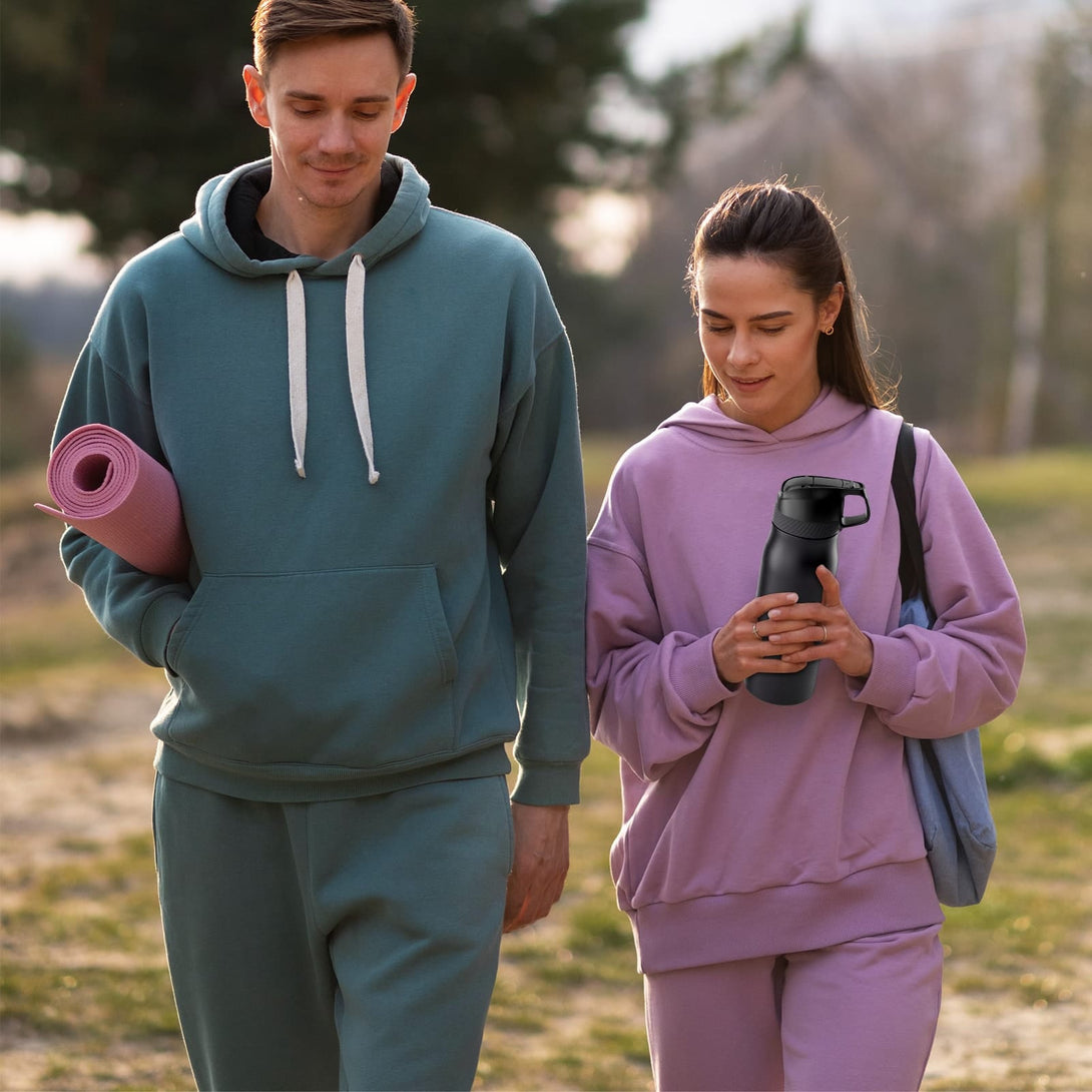 710ml Stainless Steel Insulated Thermo Water Bottle, Vacuum Flask With Straw