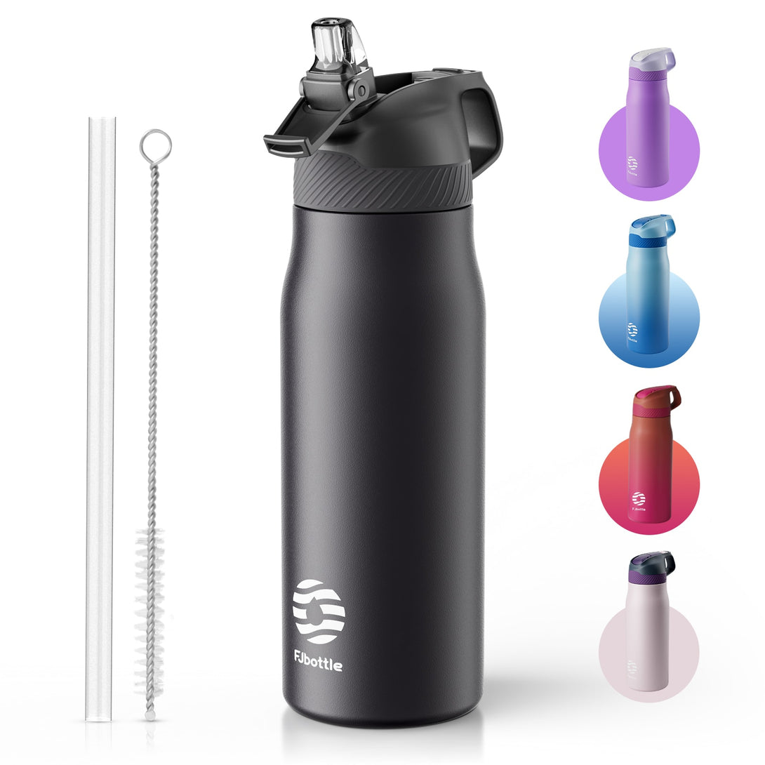 710ml Stainless Steel Insulated Thermo Water Bottle, Vacuum Flask With Straw