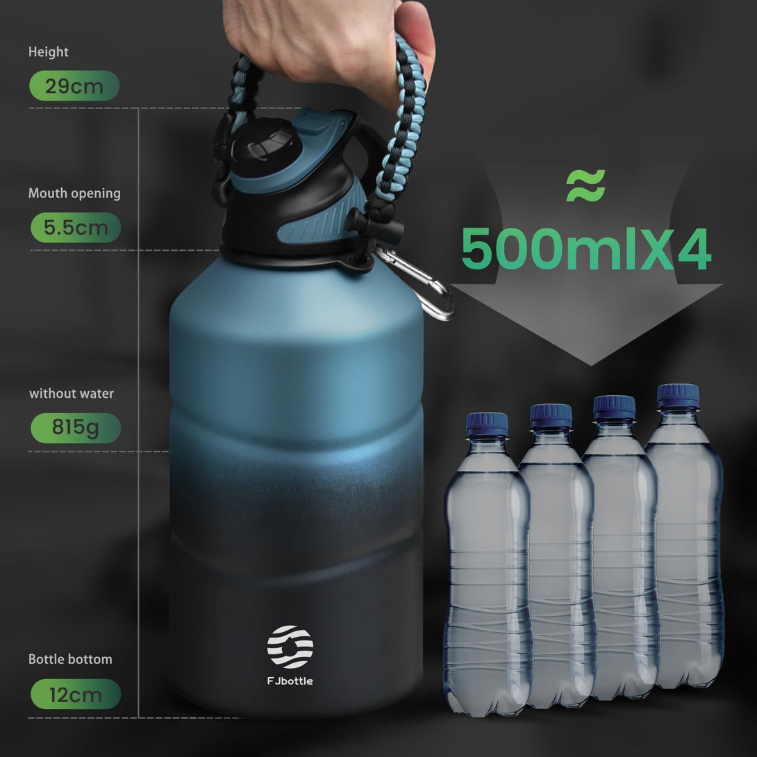 1900ml Stainless Steel Insulated Sports Water Bottle With Magnetic Lid