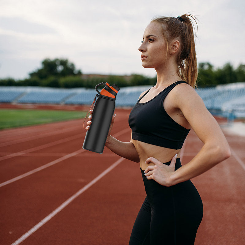 1000ml Stainless Steel Insulated Thermo Water Bottle, Vacuum Flask With Magnetic Lid