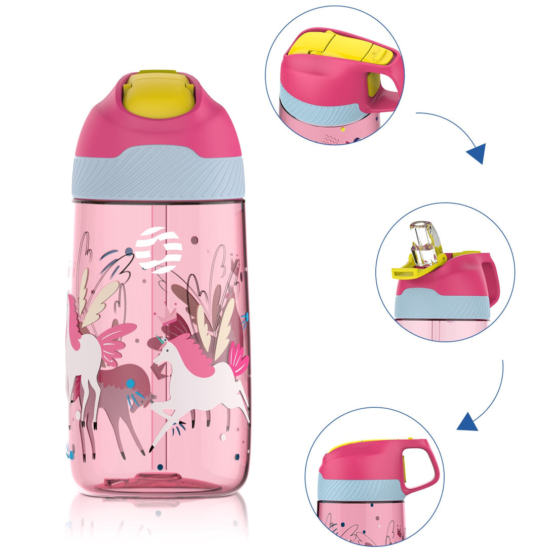 450ml Plastic Tritan Kids Water Bottle With Straw