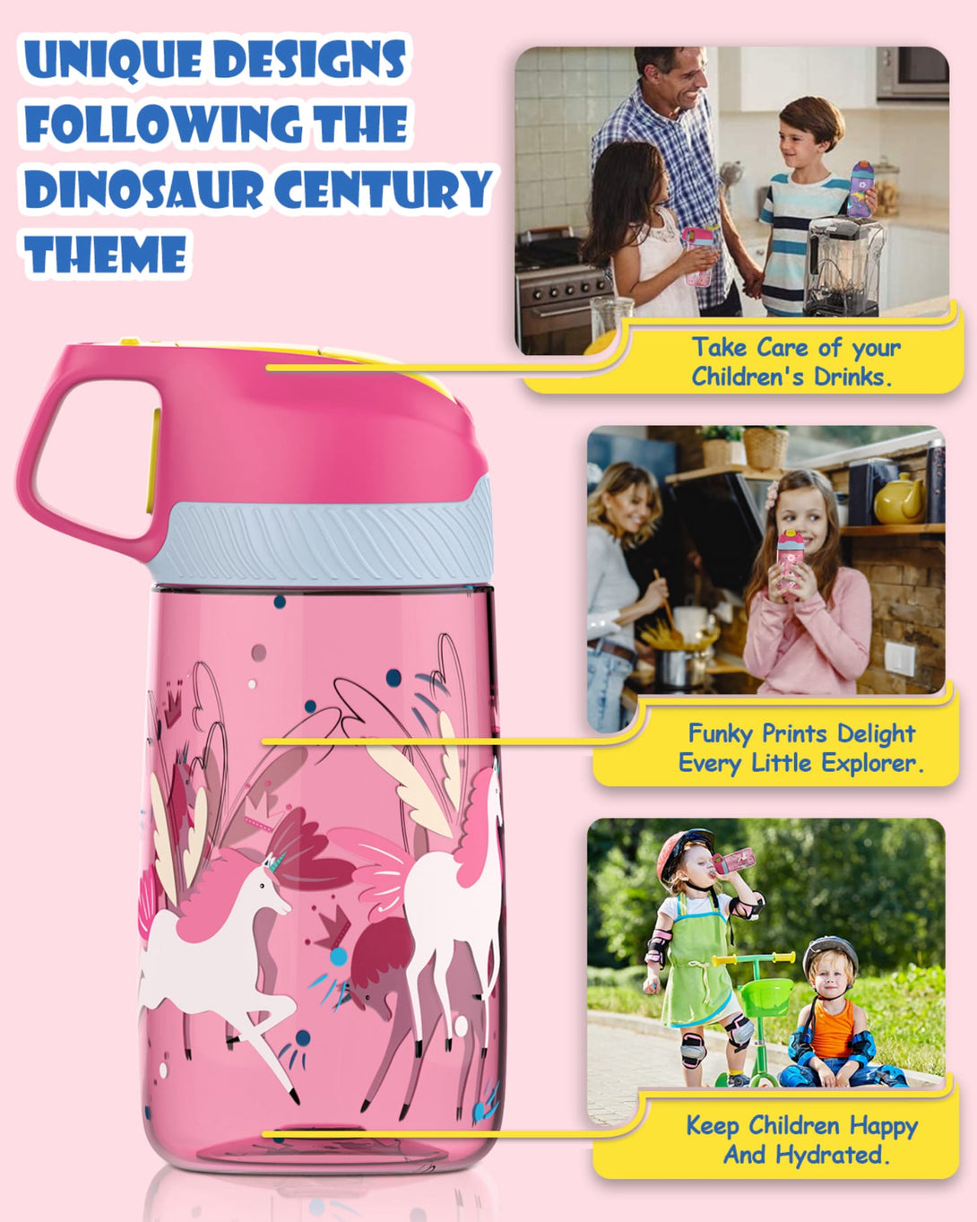 450ml Plastic Tritan Kids Water Bottle With Straw
