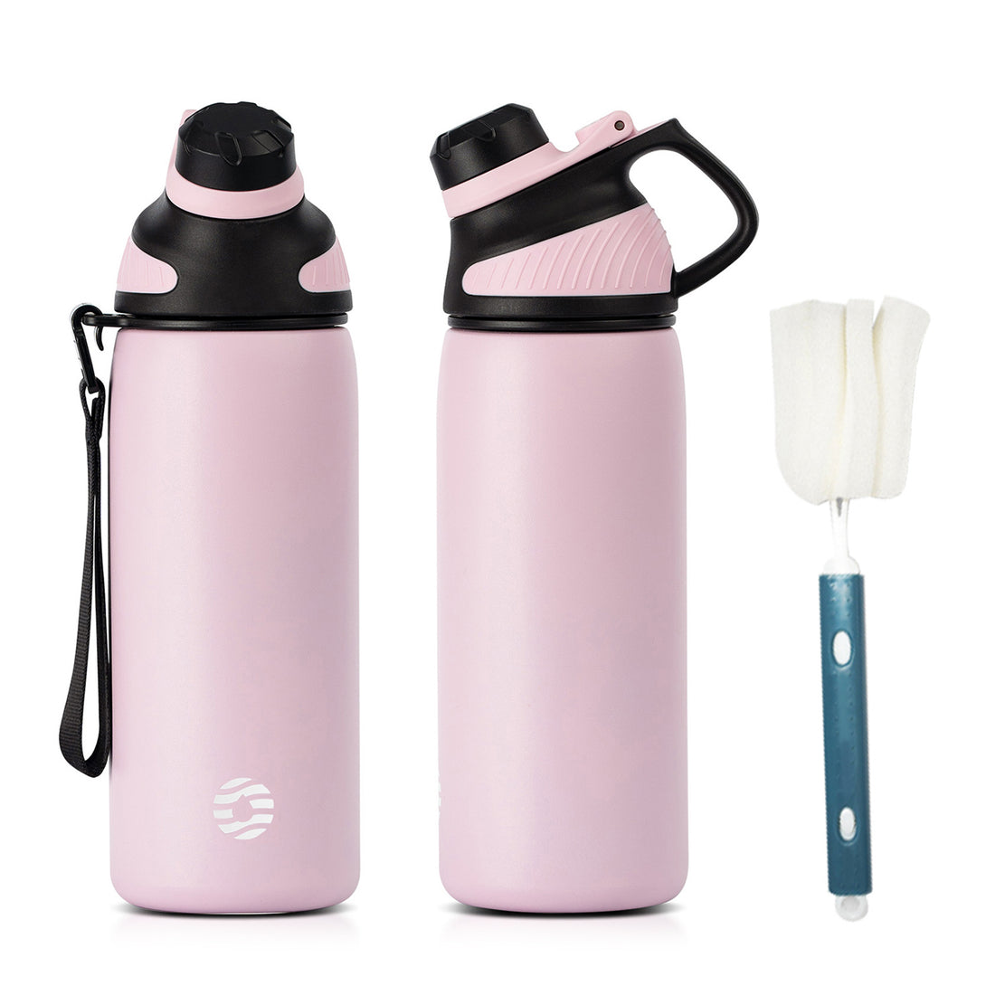 600ml Stainless Steel Insulated Thermo Water Bottle With Magnetic Liid, Sports Vacuum Metal Flask